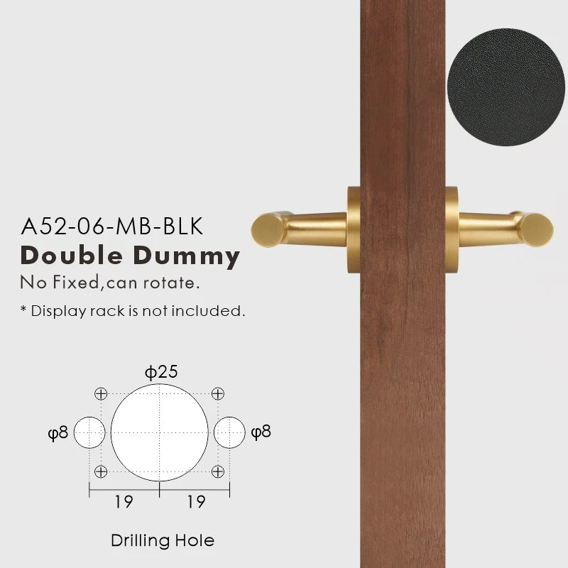 Leather Wrapped Solid Brass Door Lever Set, European Mortise