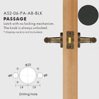 Leather Wrapped Solid Brass Door Lever Set, European Mortise