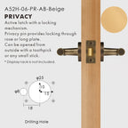 Leather Wrapped Solid Brass Door Lever Set, European Mortise