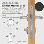 Leather Wrapped Solid Brass Door Lever Set, European Mortise