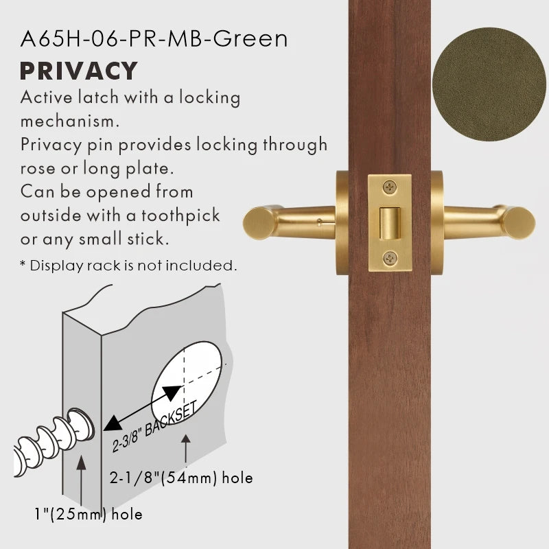 Leather Wrapped Solid Brass Door Lever Set, US Standard