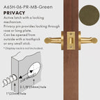 Leather Wrapped Solid Brass Door Lever Set, US Standard