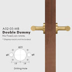Plain Minimalist Solid Brass Door Lever Set, European Mortise