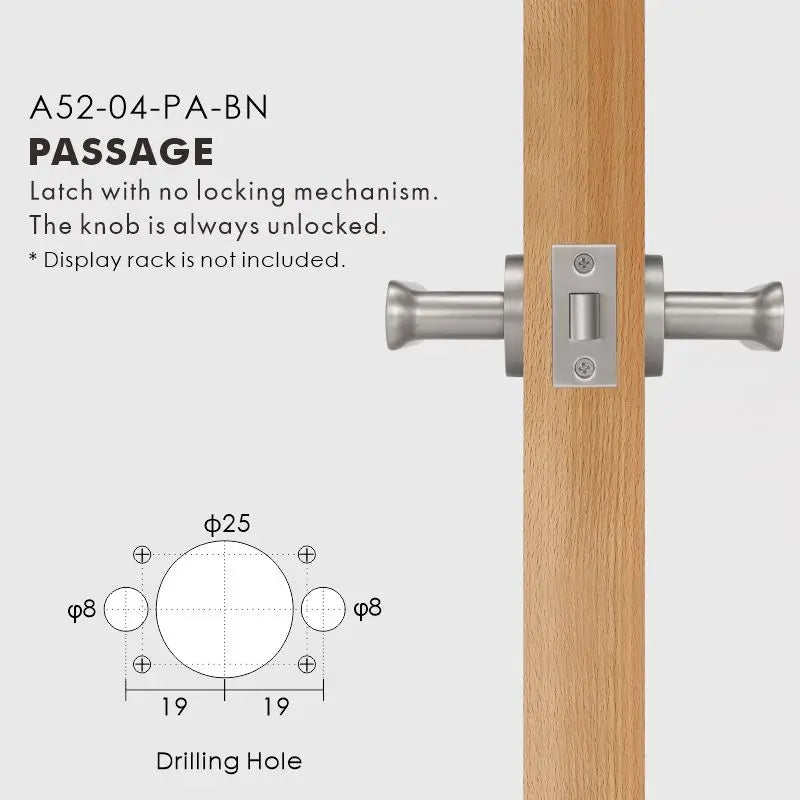 Flat Solid Brass Door Lever Set, European Mortise