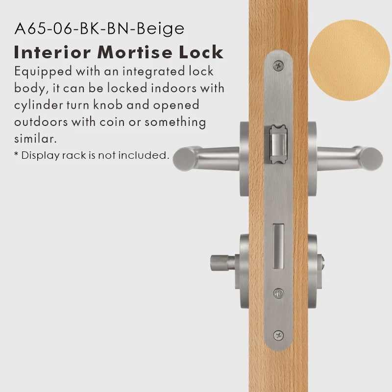Leather Wrapped Solid Brass Door Lever Set, US Standard