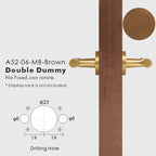 Leather Wrapped Solid Brass Door Lever Set, European Mortise
