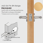 Leather Wrapped Solid Brass Door Lever Set, US Standard