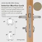 Leather Wrapped Solid Brass Door Lever Set, European Mortise
