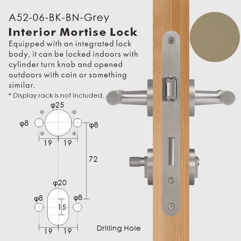 Leather Wrapped Solid Brass Door Lever Set, European Mortise
