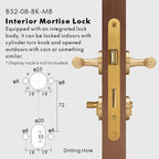 Classic Bar Solid Brass Door Lever Set, European Mortise