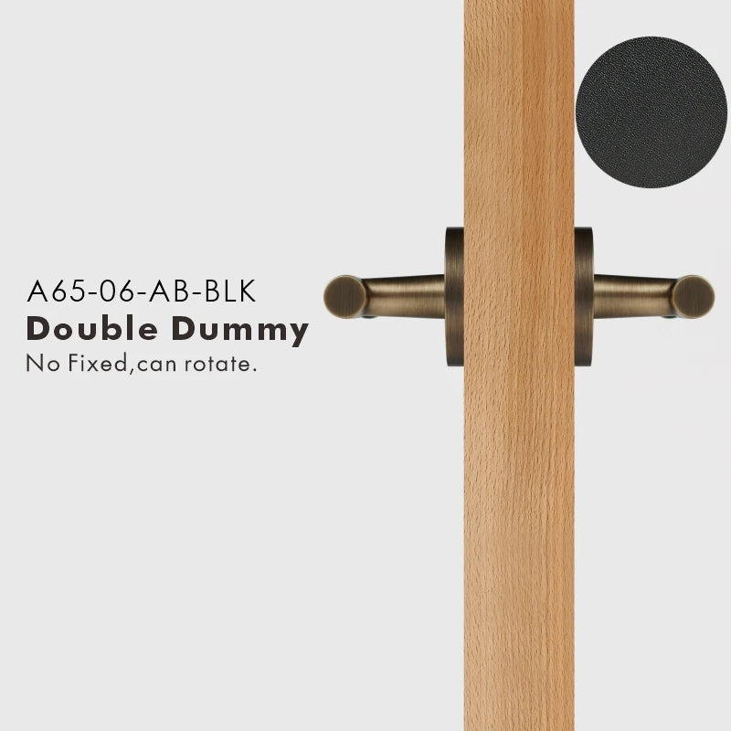 Leather Wrapped Solid Brass Door Lever Set, US Standard