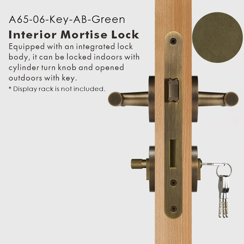 Leather Wrapped Solid Brass Door Lever Set, US Standard