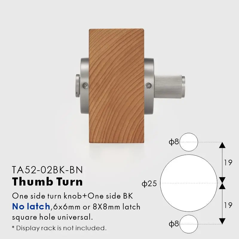 Linear Knurled Solid Brass Privacy Thumb Turn, European Mortise
