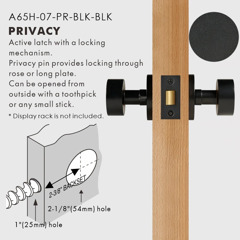 Round Solid Brass Door Knob Set, US Standard