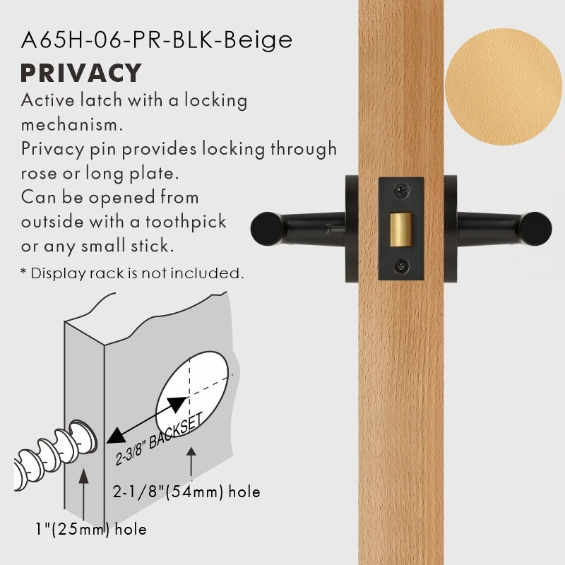 Leather Wrapped Solid Brass Door Lever Set, US Standard