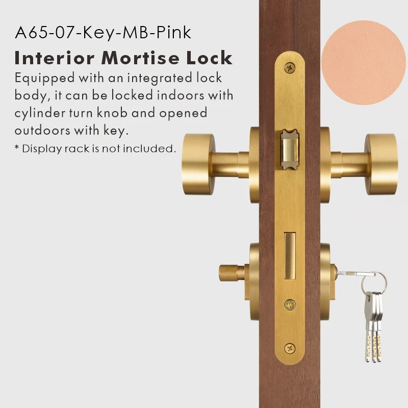 Round Solid Brass Door Knob Set, US Standard