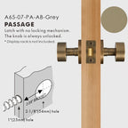 Round Solid Brass Door Knob Set, US Standard