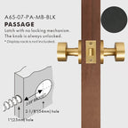 Round Solid Brass Door Knob Set, US Standard