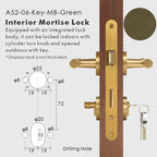 Leather Wrapped Solid Brass Door Lever Set, European Mortise