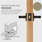 Leather Wrapped Solid Brass Door Lever Set, US Standard