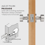 Round Solid Brass Door Knob Set, US Standard
