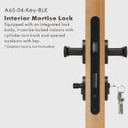 Flat Solid Brass Door Lever Set, US Standard