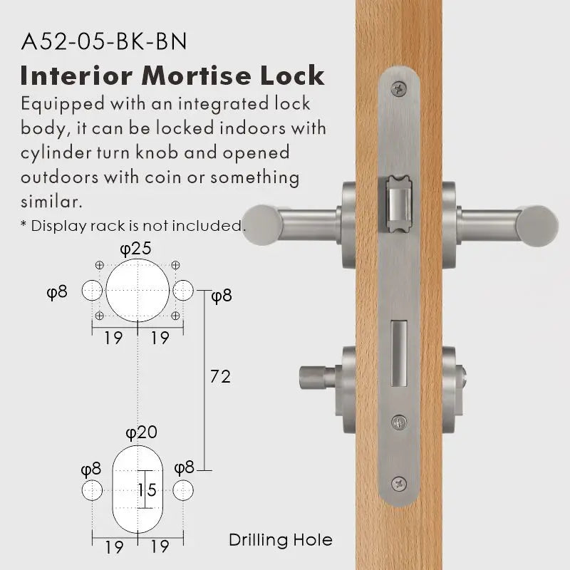 Plain Minimalist Solid Brass Door Lever Set, European Mortise