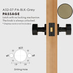 Round Solid Brass Door Knob Set, European Mortise