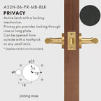 Leather Wrapped Solid Brass Door Lever Set, European Mortise