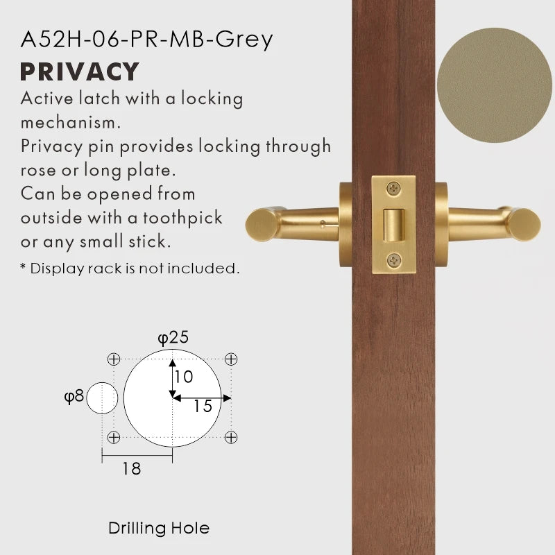 Leather Wrapped Solid Brass Door Lever Set, European Mortise