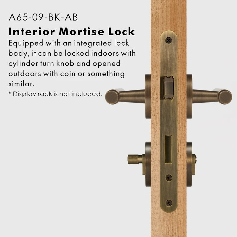 Slim Plain Solid Brass Door Lever Set, US Standard