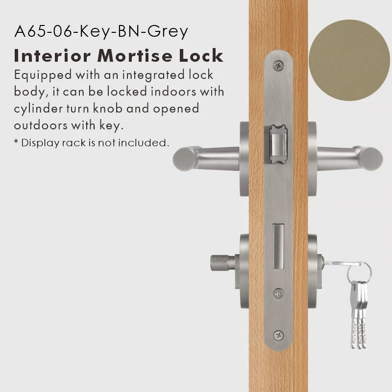 Leather Wrapped Solid Brass Door Lever Set, US Standard