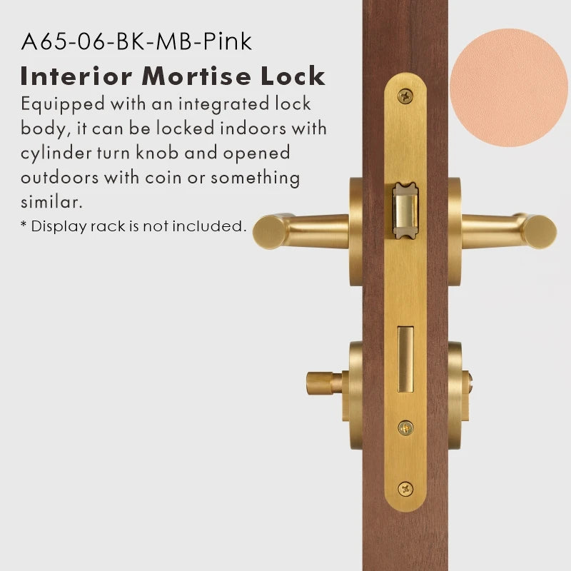 Leather Wrapped Solid Brass Door Lever Set, US Standard
