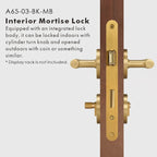 Linear Knurled Solid Brass Door Lever Set, US Standard