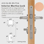 Leather Wrapped Solid Brass Door Lever Set, European Mortise