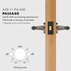 Sculpted Solid Brass Door Lever Set, European Mortise