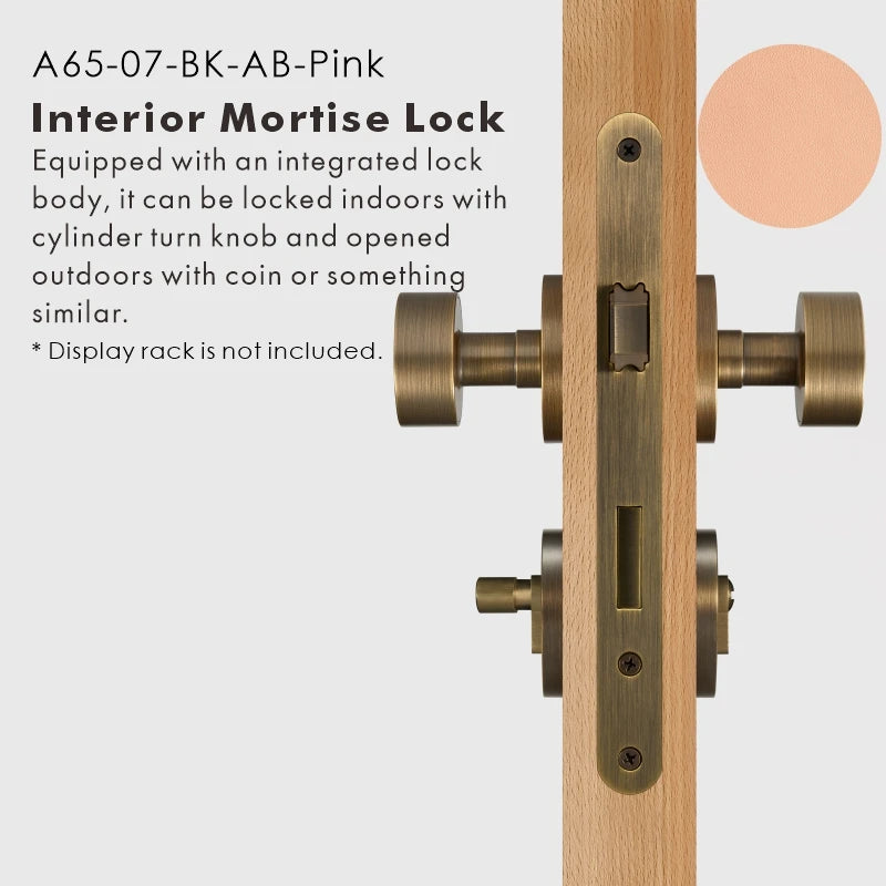 Round Solid Brass Door Knob Set, US Standard