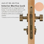 Round Solid Brass Door Knob Set, US Standard