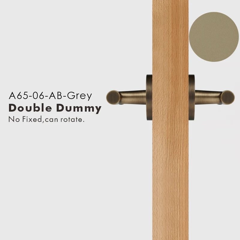 Leather Wrapped Solid Brass Door Lever Set, US Standard