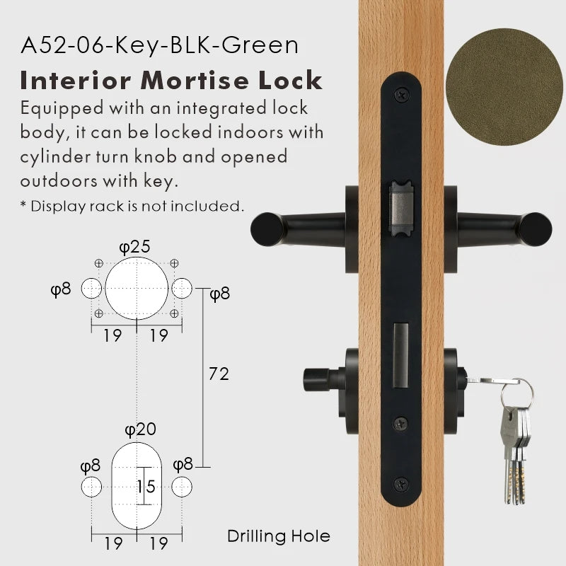 Leather Wrapped Solid Brass Door Lever Set, European Mortise