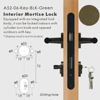 Leather Wrapped Solid Brass Door Lever Set, European Mortise