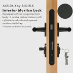 Leather Wrapped Solid Brass Door Lever Set, US Standard