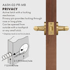 Diamond Knurled Solid Brass Door Lever Set, US Standard
