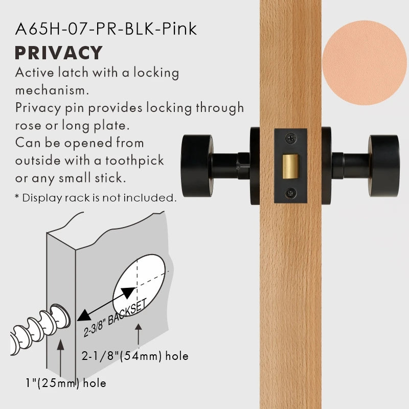 Round Solid Brass Door Knob Set, US Standard