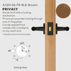 Leather Wrapped Solid Brass Door Lever Set, European Mortise