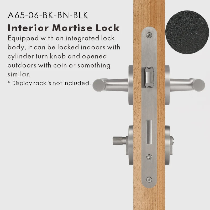 Leather Wrapped Solid Brass Door Lever Set, US Standard