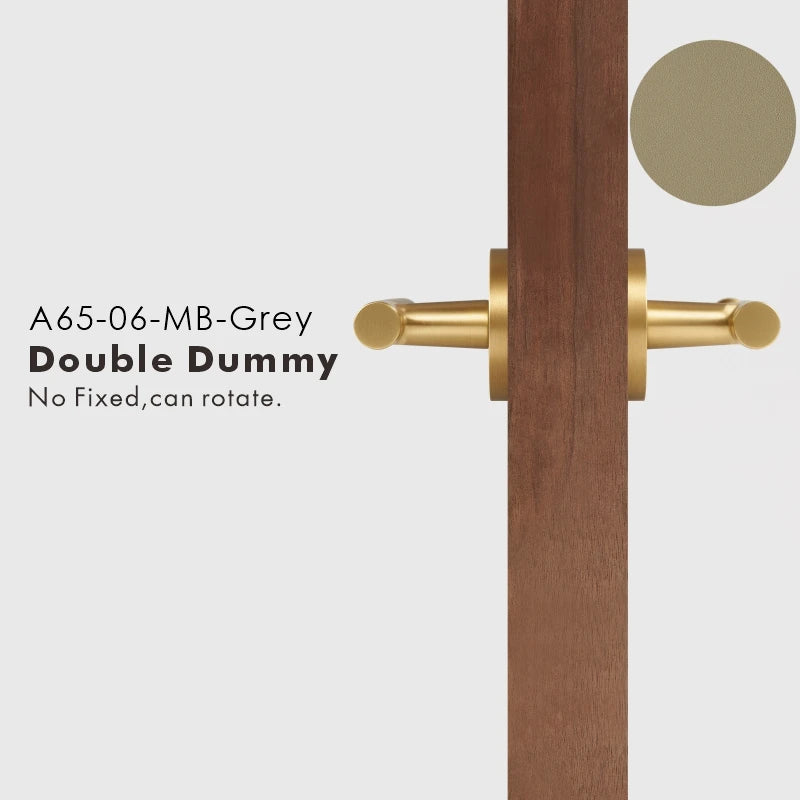Leather Wrapped Solid Brass Door Lever Set, US Standard