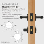 Linear Knurled Solid Brass Door Lever Set, European Mortise
