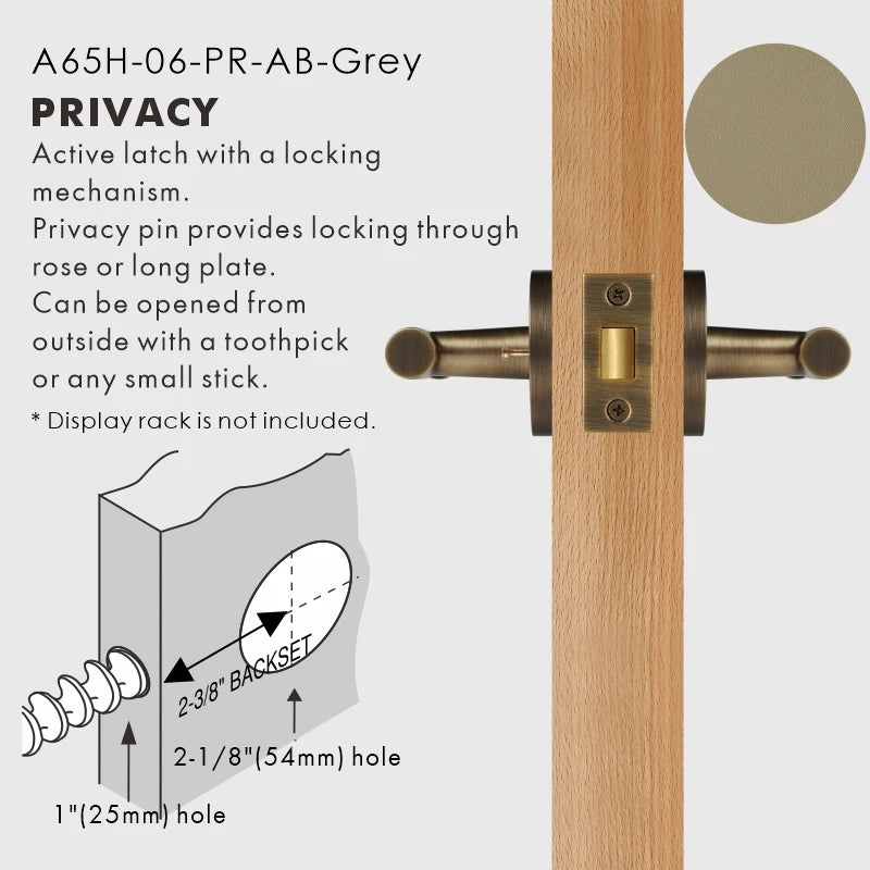 Leather Wrapped Solid Brass Door Lever Set, US Standard