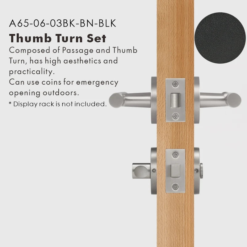 Leather Wrapped Solid Brass Door Lever Set, US Standard